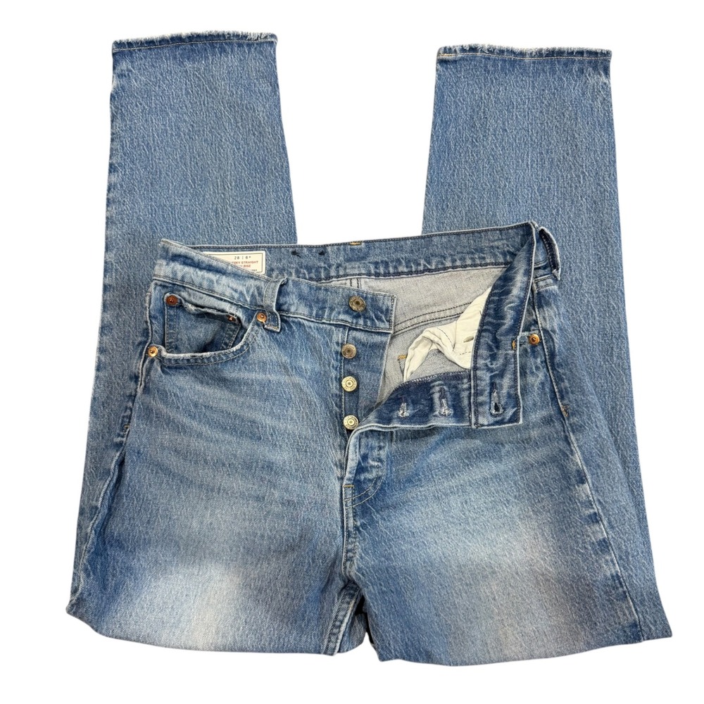 GAP Cheeky High Rise Straight Leg Jeans Women's 6/28 Light Wash Button Fly Ankle